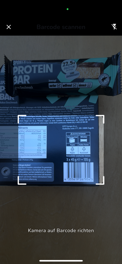 Barcode scanner pulling protein from a label